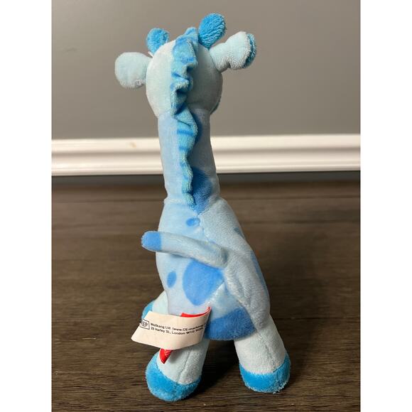 Gitzy Giraffe Blue with Polka Dots Stuffed Animal‎ Plush Rattle - Picture 4 of 5
